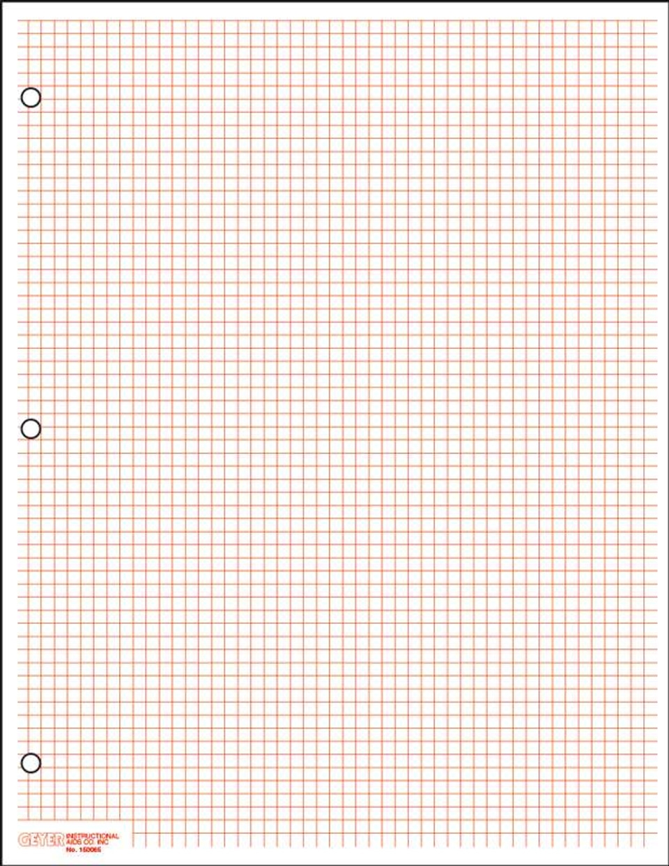 1 2 Inch Graph Paper 500 Sheet Graph Paper Ream 1 8 Red Grid With Accentuated Lines Three Hole Punched Exam Paper Roll