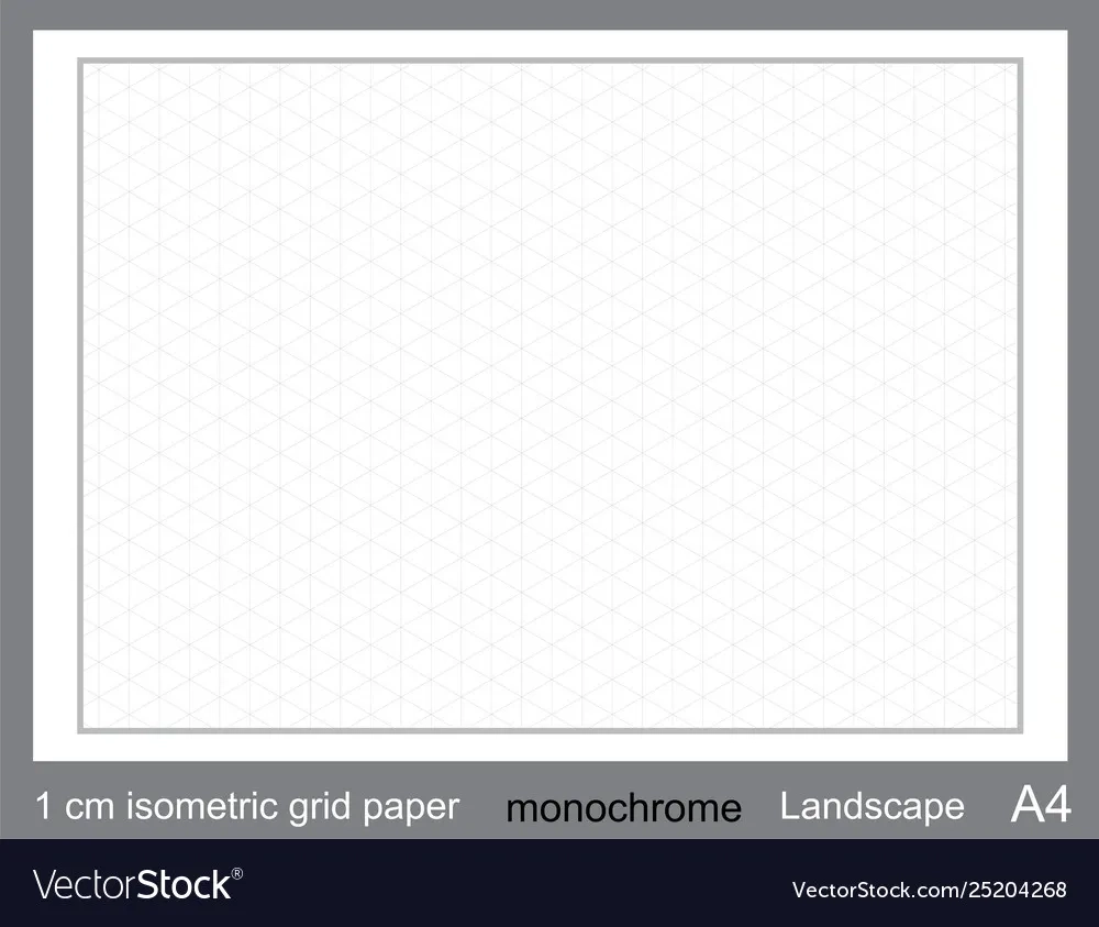 1 Cm A3 Isometric Grid Paper Royalty Free Vector Image