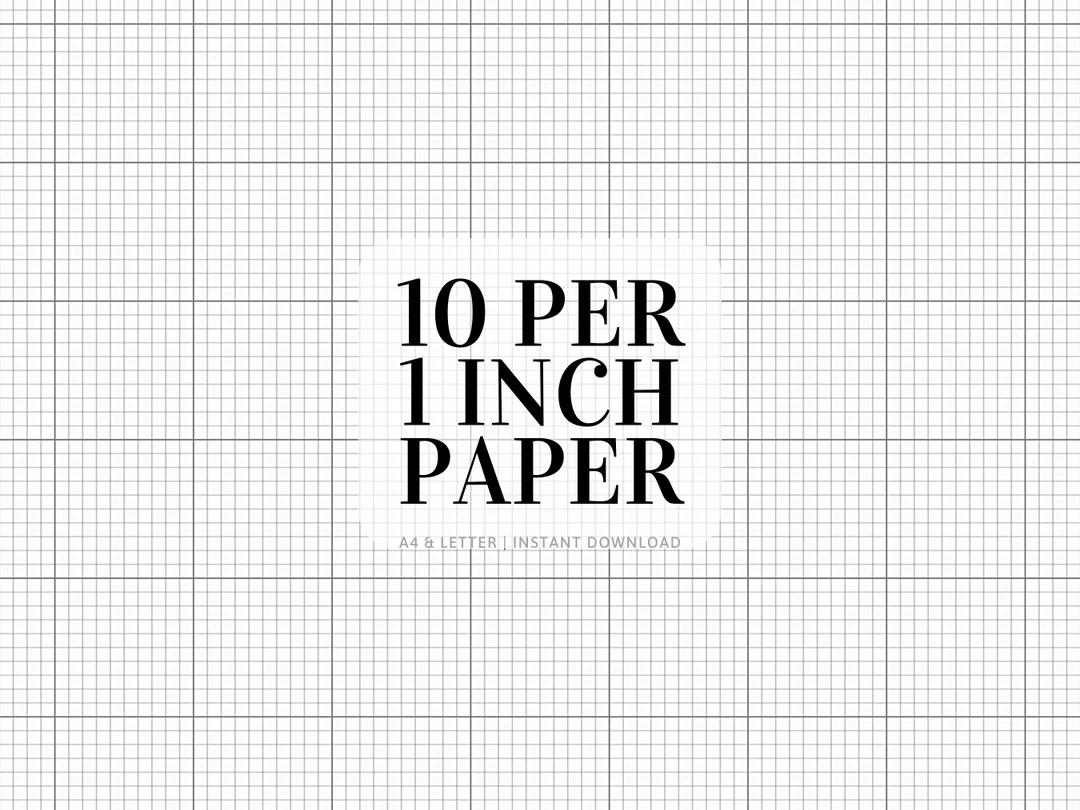 10 Squares Per Inch Graph Paper Printable 10x10 Graph Paper Cross Stitch Paper A4 Letter Printable Grid Paper Instant Download Etsy