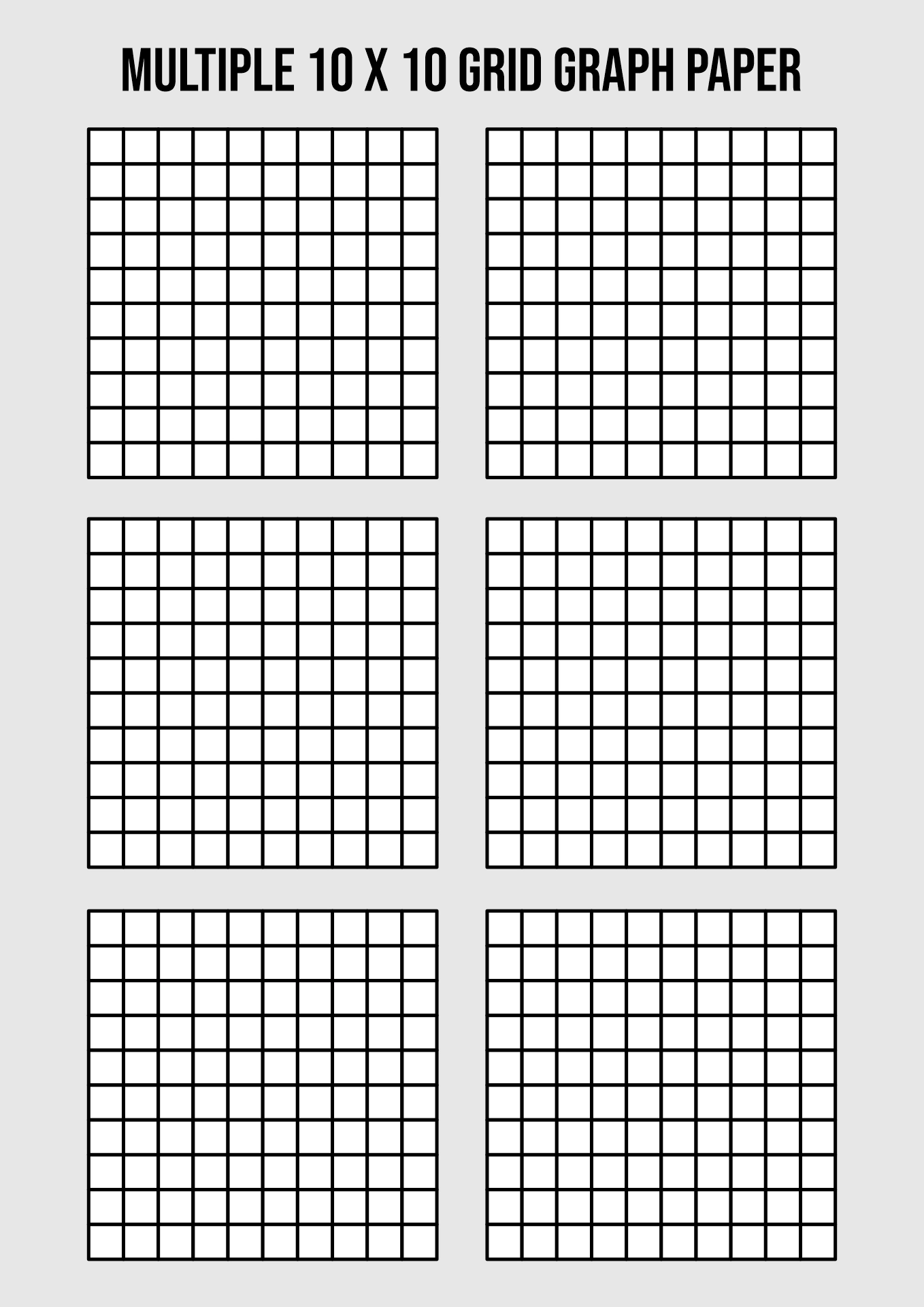 10 X 10 Graph Paper Printable