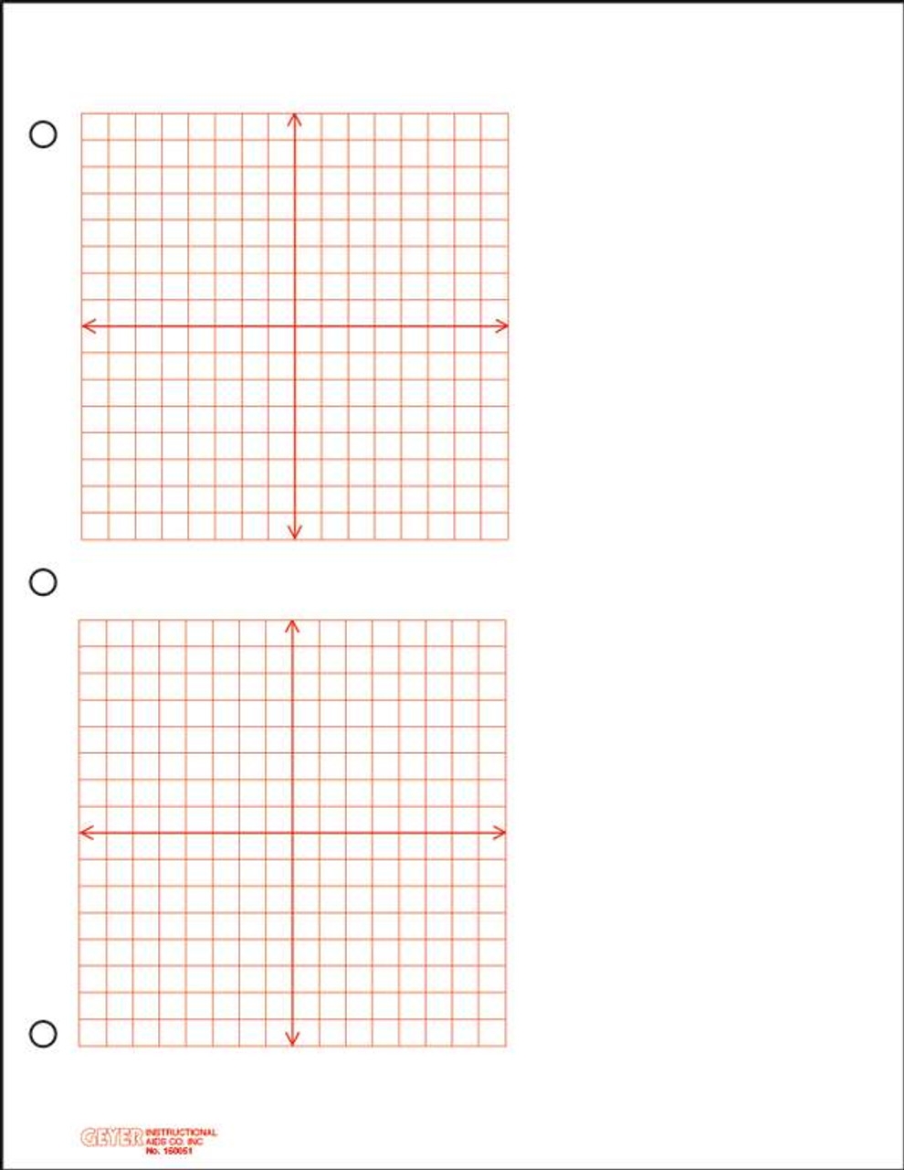 2 GRID XY GRAPH PAPER 1 4 SQ RED 500 Sheet Ream Geyer Instructional Products