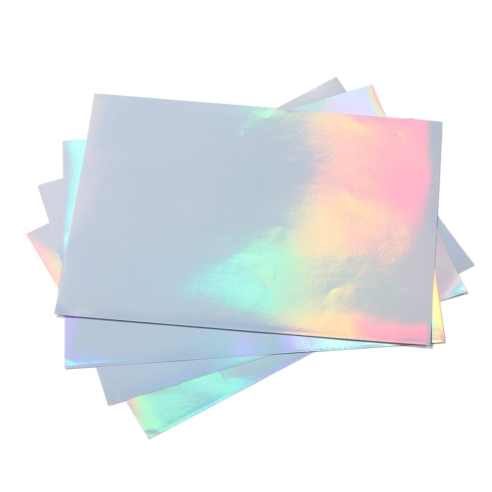 22 Sheets Holographic Sticker Paper A4 Format 20 3 X 30 5 Cm Waterproof Dries Quick Printable Holographic Adhesive Paper For Inkjet Printers Photocopiers Laser Printers Amazon de Stationery Office Supplies