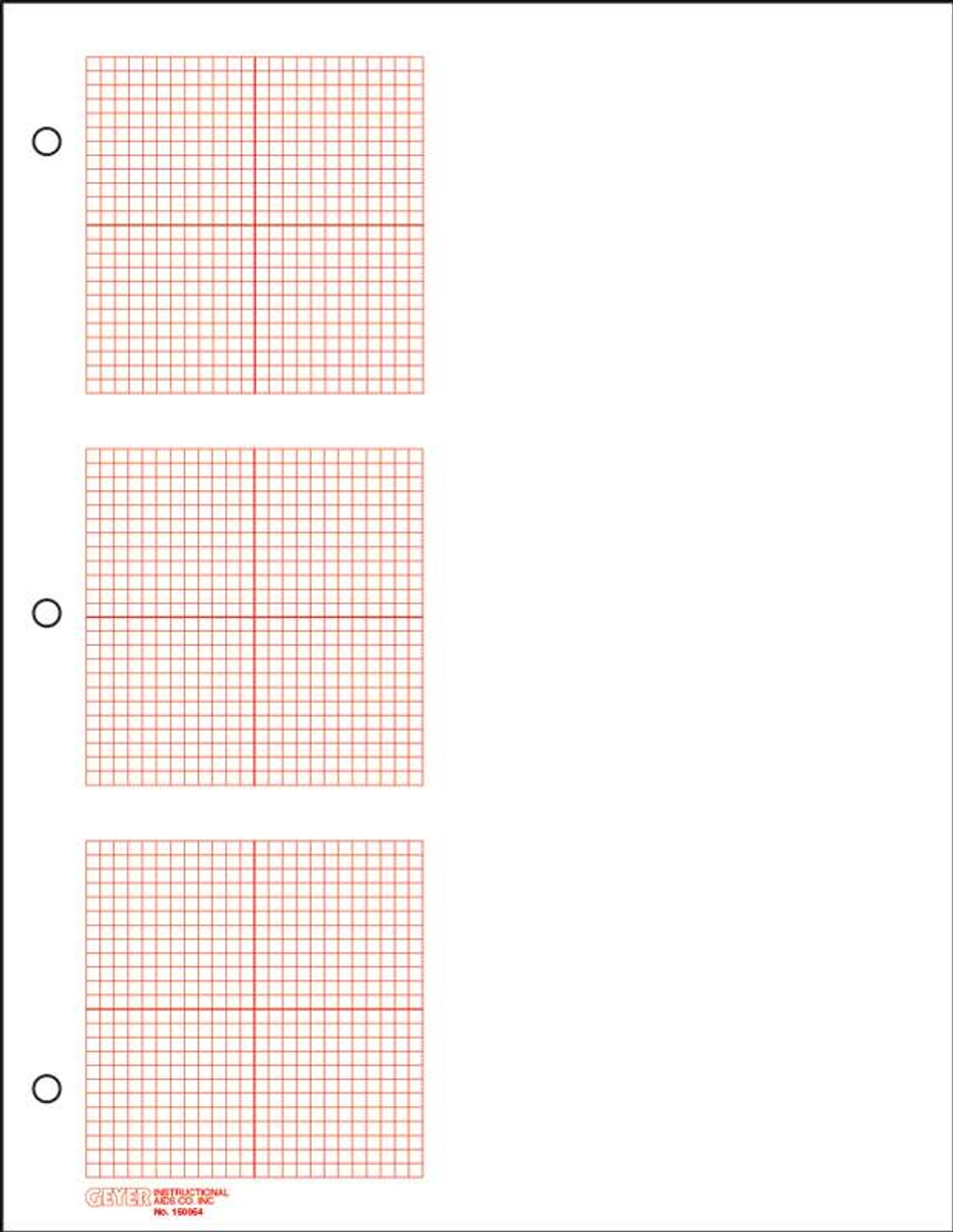 3 grid graph paper red 500 sheets geyer instructional