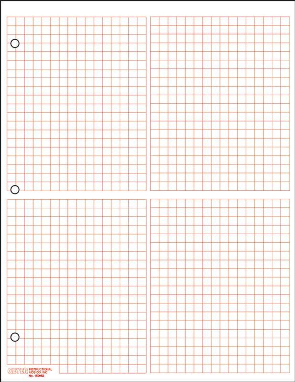 4 Quadrant Graph Paper 1 4 SQ Red 500 Sheet Ream Geyer Instructional Products