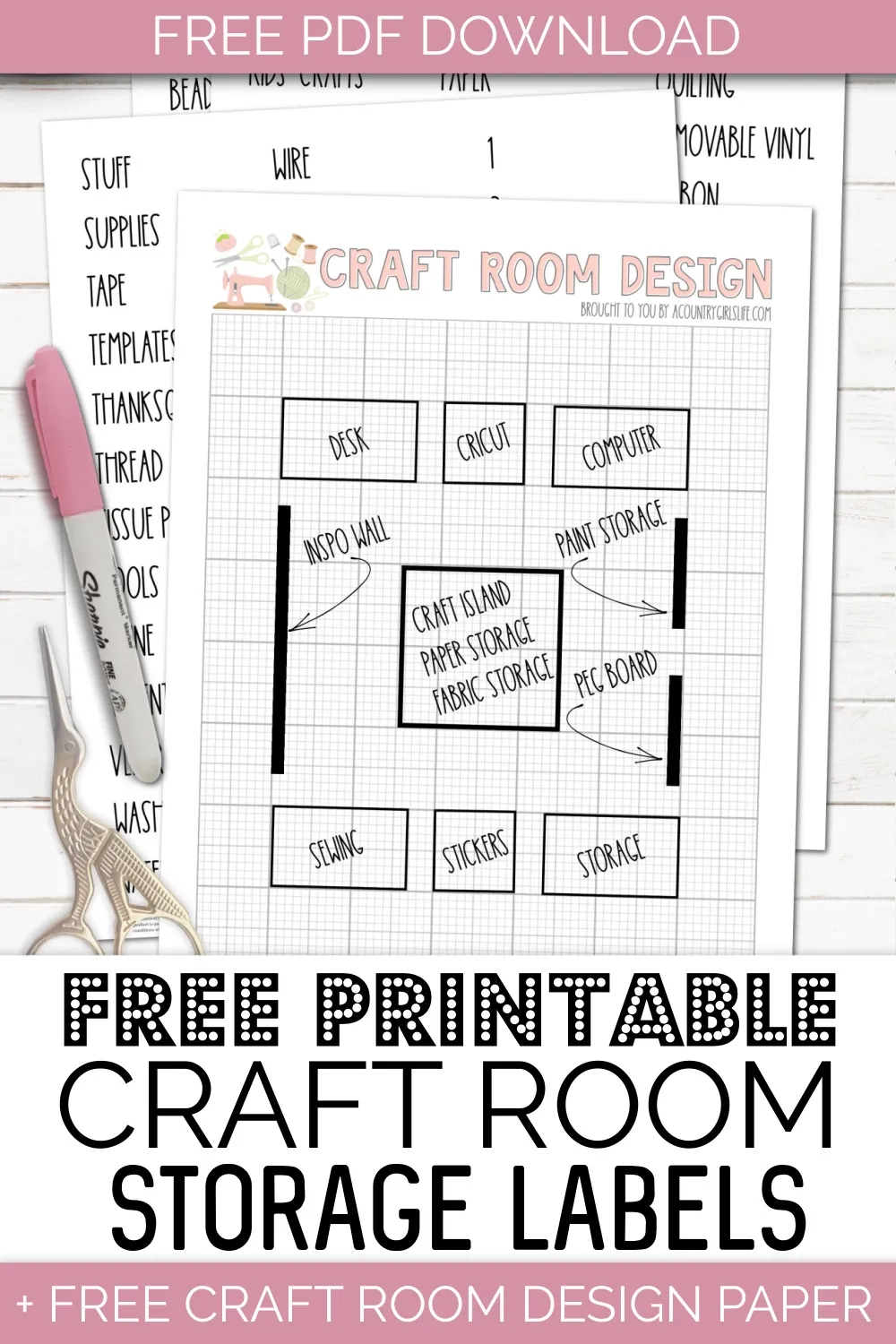 45 GENIUS Arts And Craft Storage Ideas FREE Printable Labels Room Planner A Country Girl s Life