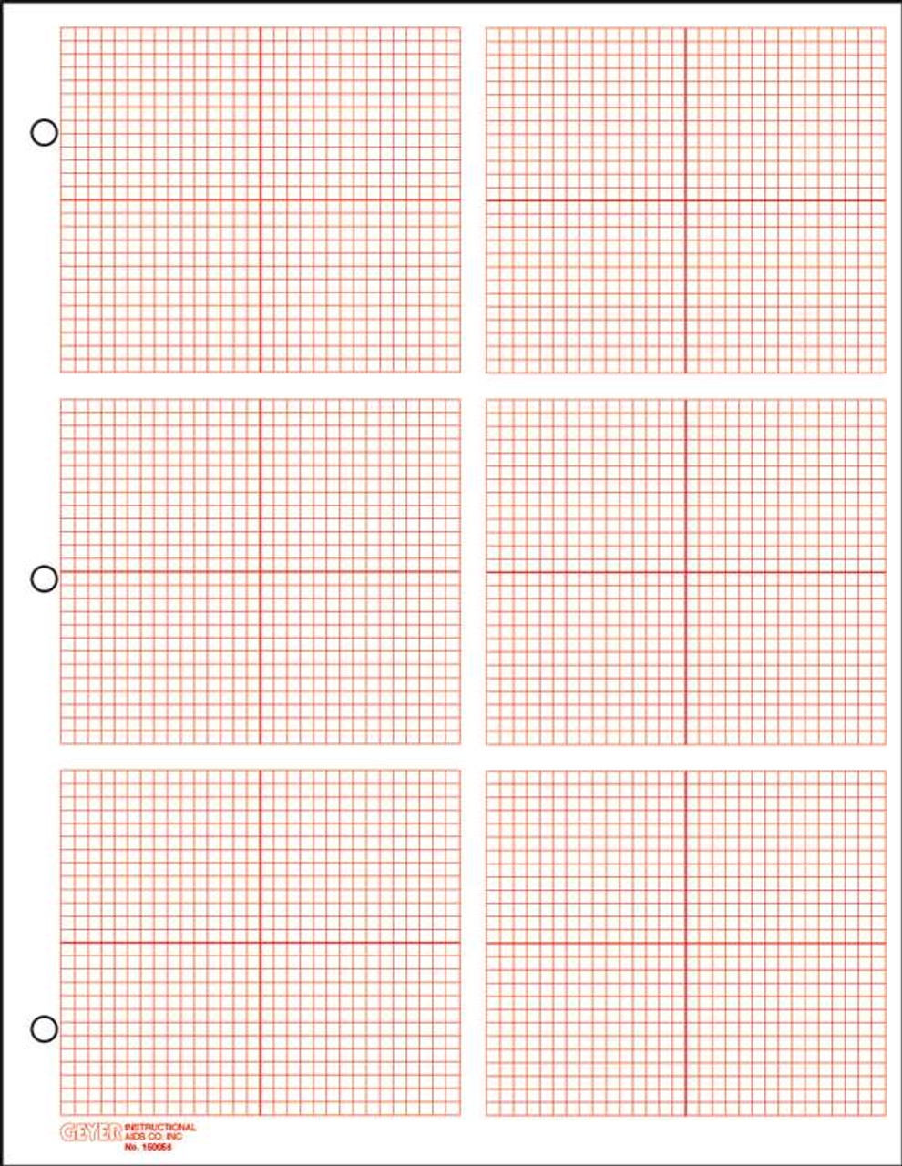 6 grid graph paper 1 8 red 500 sheet ream geyer instructional products