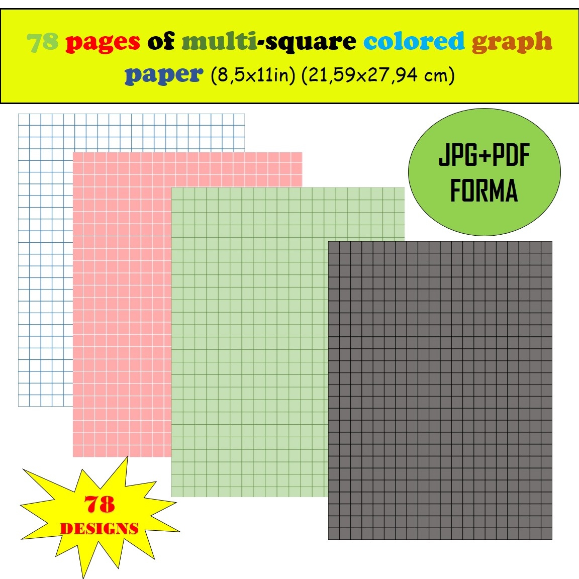 Printable Pdf A4 Size Graph Paper Green