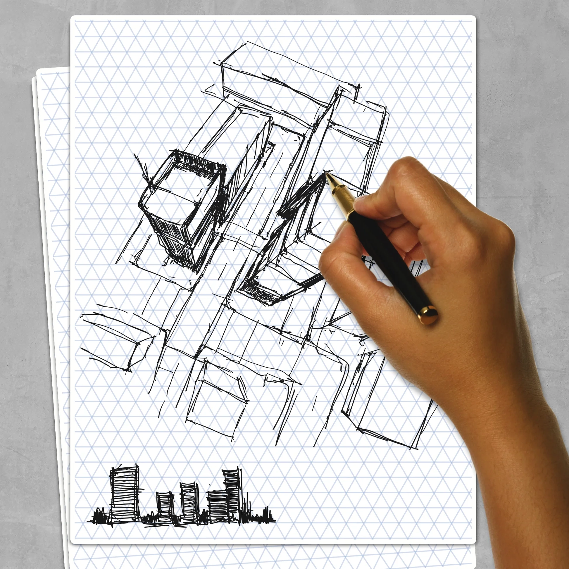 Alvin Isometric Grid Graph Paper Drawing Painting Paper ALVIN Drafting LLC