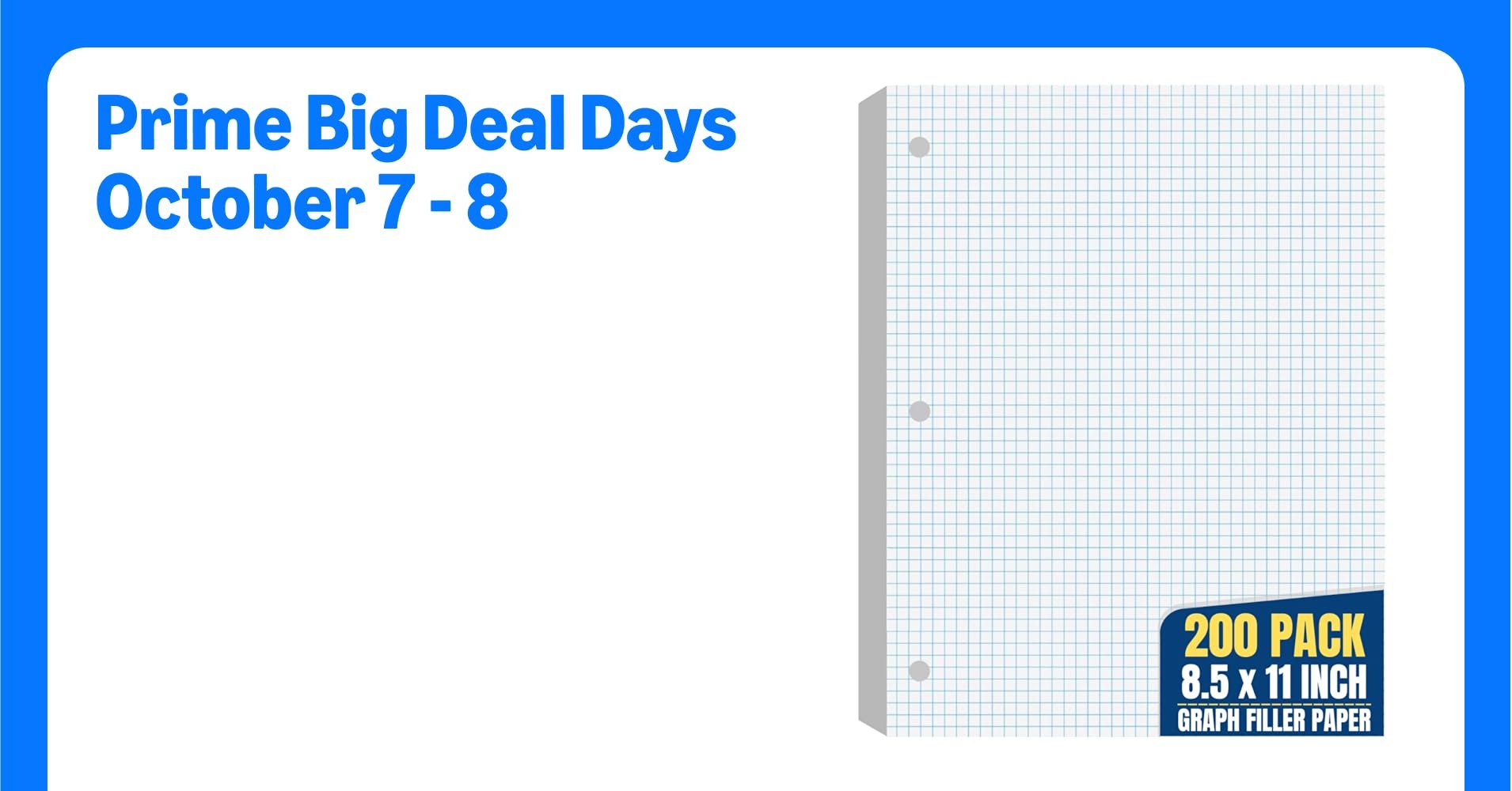 Amazon 1InTheOffice Graph Paper Loose Leaf Graph Ruled Filler Paper 8 5 X 11 200 Sheets Pack White Office Products