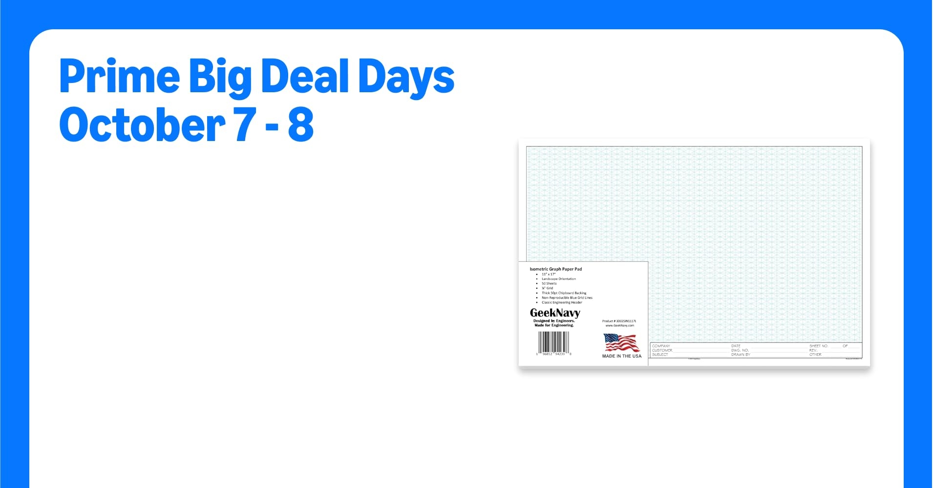 Amazon GeekNavy 11 X 17 Isometric Graph Paper 50 Sheets Landscape 0 25 Grid Non photo Blue High Brightness Drafting Engineering Art 3D Design 1 Pack Office Products