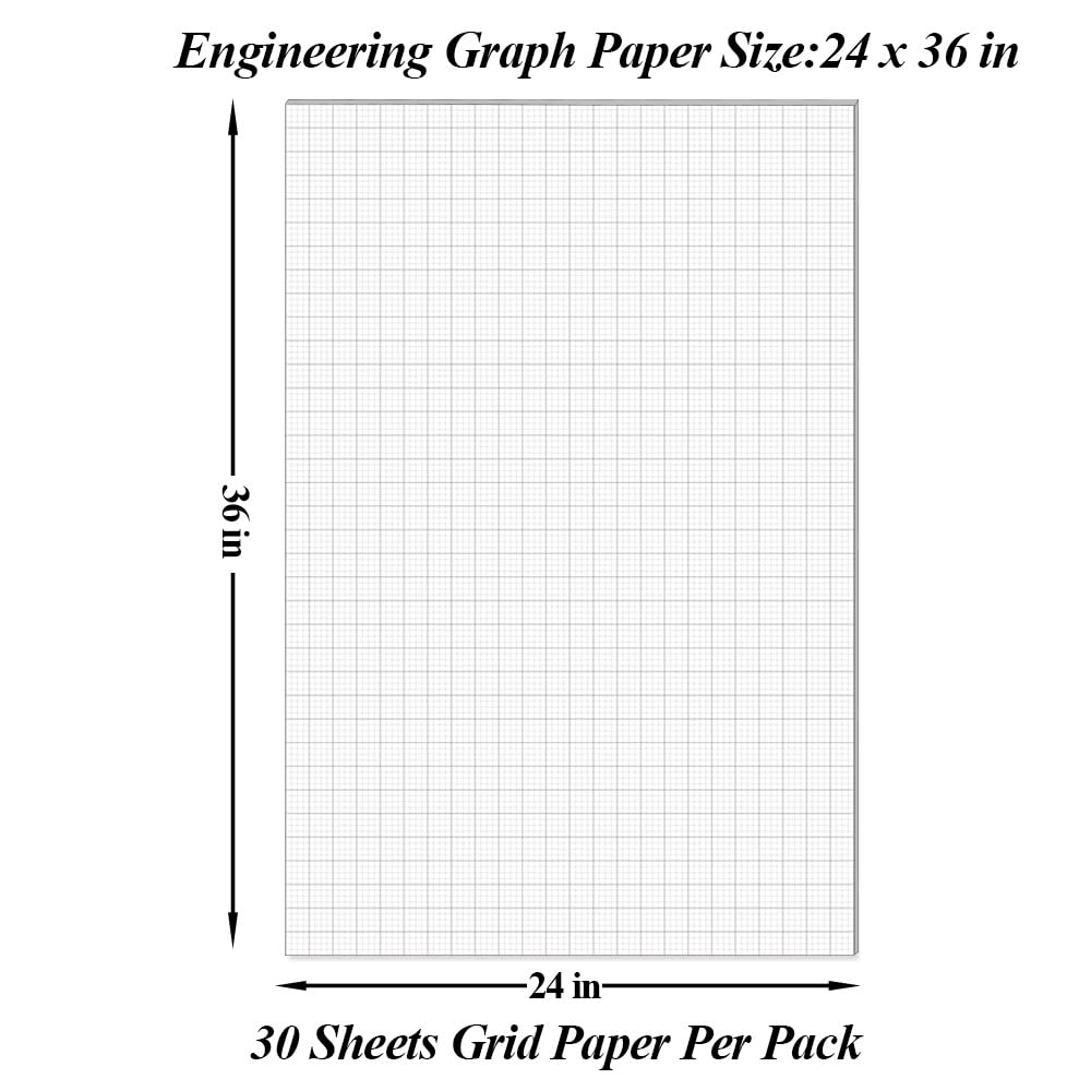 Amazon Graph Paper Pad 36 X 24 Large Graph Paper 30 Sheets 60 Pages 4 x4 Ruled Grid Paper For Engineer Architect Designer Mathematician Draftsmen Sketch House Commercial Building Plan Drafting 