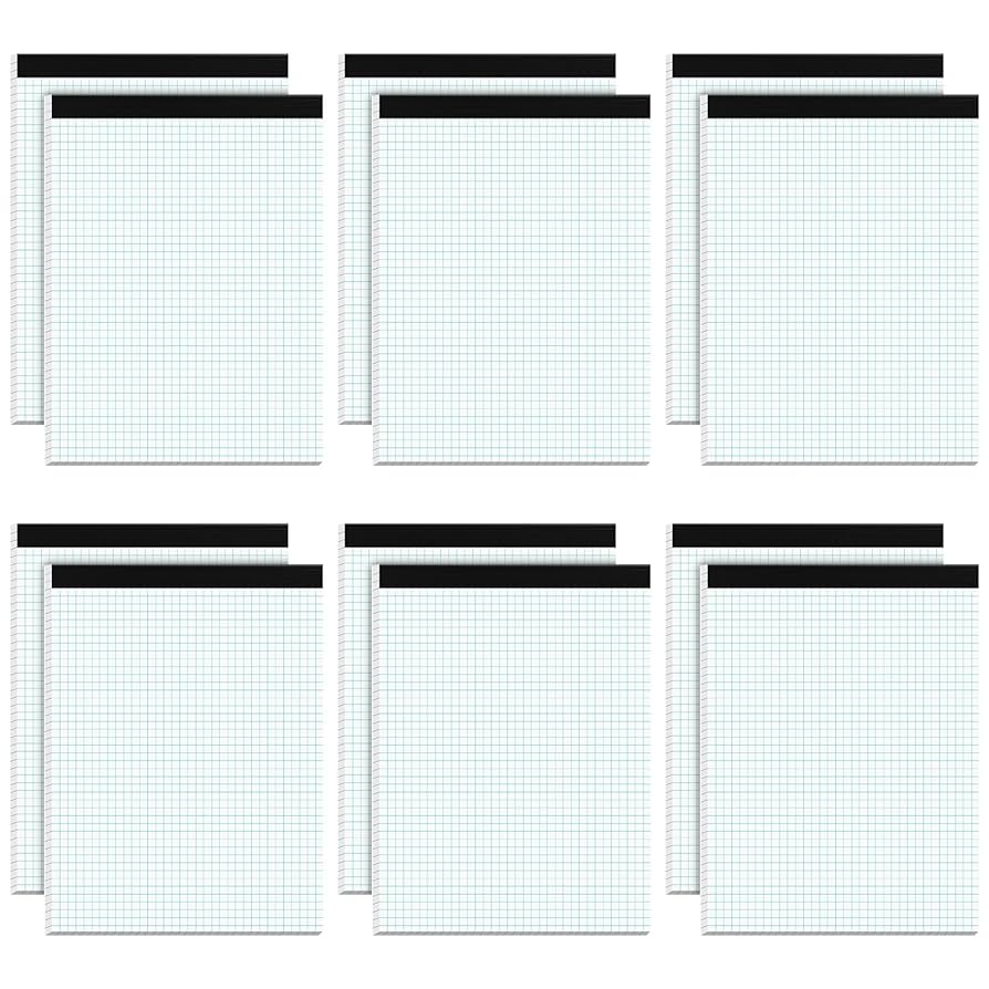 Amazon Graph Paper Pad 8 5 X 11 12 Pack Graph Paper Notebook 4x4 Graph Ruled Grid Paper Pad 8 1 2 X 11 Blueprint Quadrille Pads Grid Paper Notebook 8 5 X 11 White