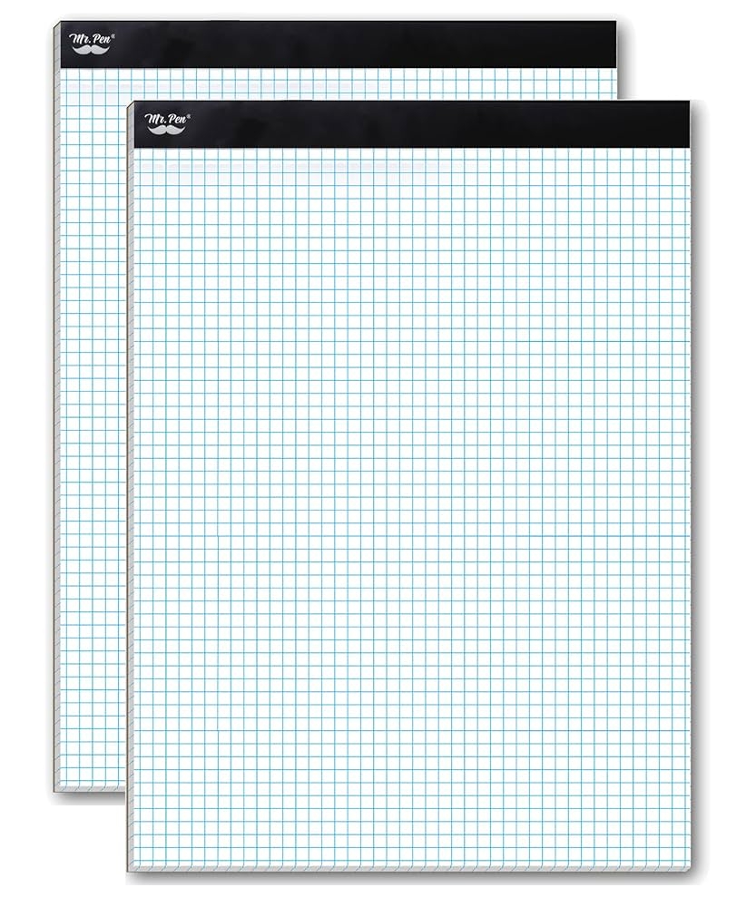 Amazon Mr Pen Graph Paper 2 Pack O 55 Sheets 8 5 x11 4x4 4 Squares Per Inch Graphing Paper Grid Paper Pad Math Graph Paper Pad Drafting Paper Computation Pads Square Paper 