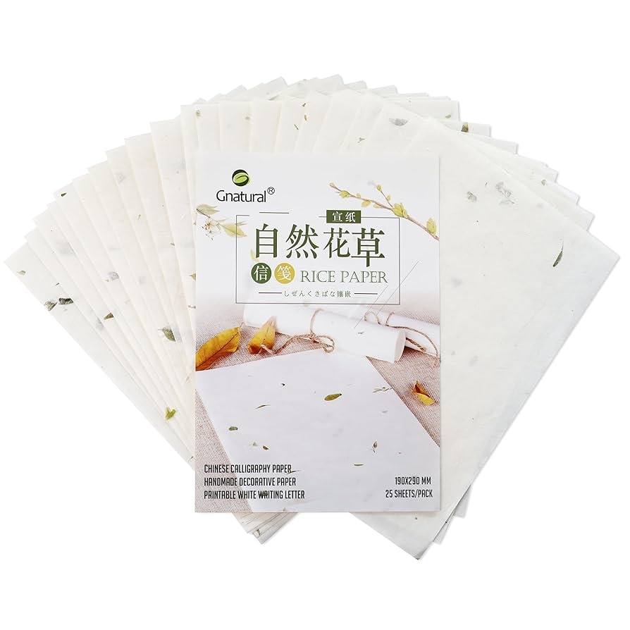 Amazon Premium Handmade White Rice Paper For Chinese And Japanese Calligraphy Sumi Drawing Writing Letters And Printing Decorative Xuan Paper For Crafts 25 Sheets Arts Crafts Sewing