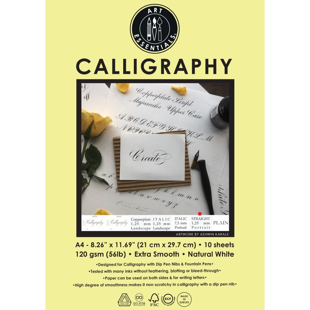 Art Essentials Calligraphy Natural White Extra Smooth 120 GSM Paper Art Lounge