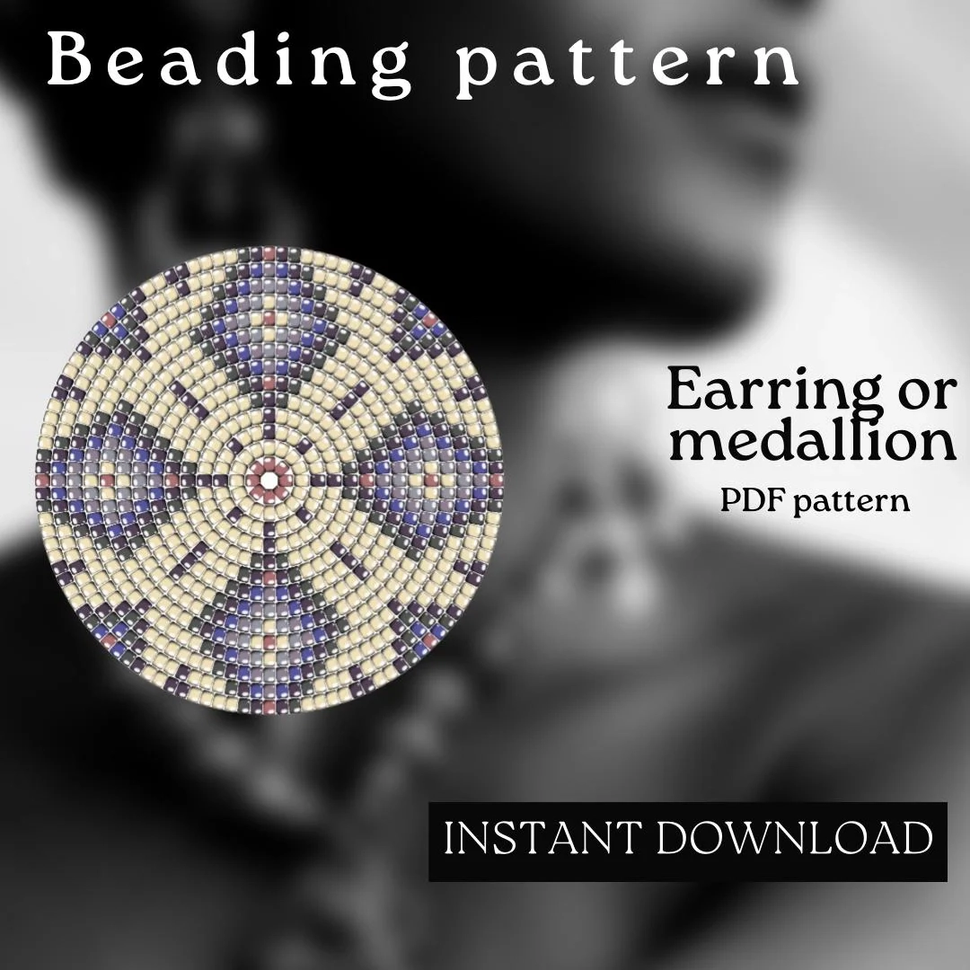Beaded Medallions Pdf Etsy