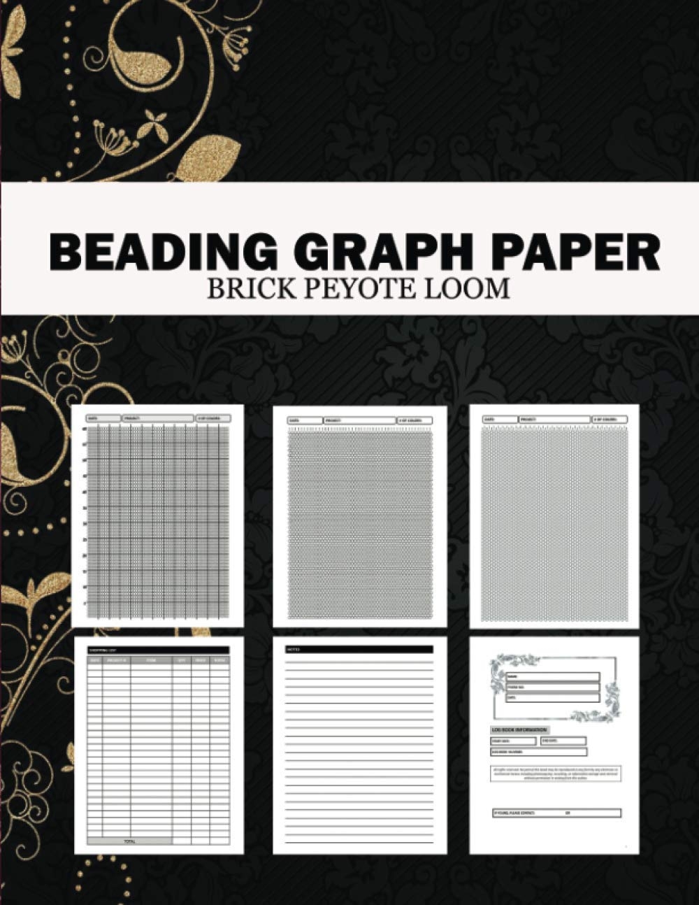 Beading Graph Paper Brick Peyote Loom Seed Bead Graph Paper With Multiple Patterns For You To Create Your Designs With Bonus Shopping List Notes Section Included Seed Bead Notebook Planner 
