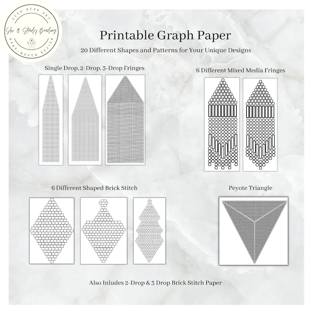 Beading Graph Paper Draw Your Designs Brick Stitch Paper Peyote Graph Two Drop Brick Stitch Graph Paper Beaded Earring Graph Paper Etsy