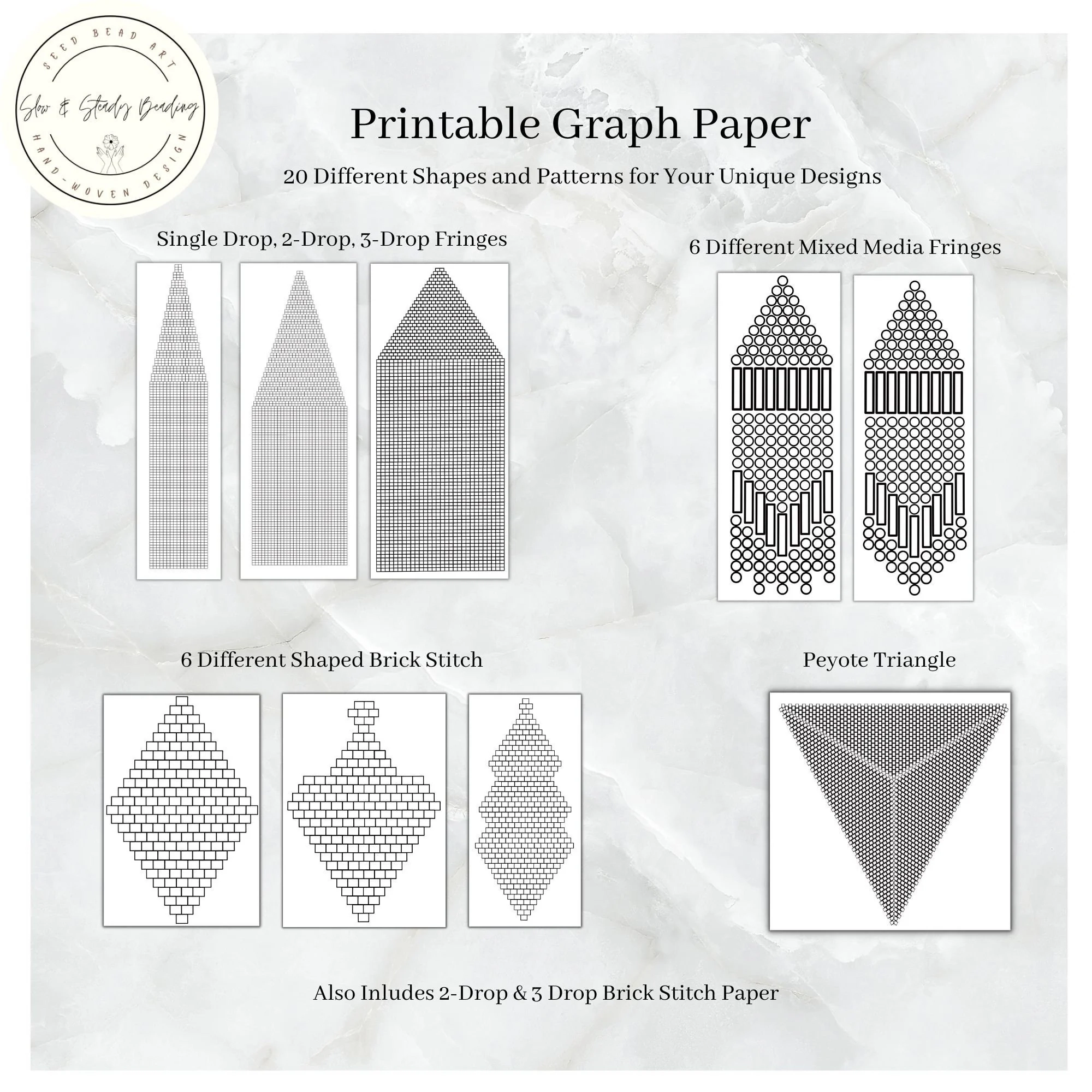 beading graph paper draw your designs brick stitch paper peyote graph two drop brick stitch graph paper beaded earring graph paper etsy uk