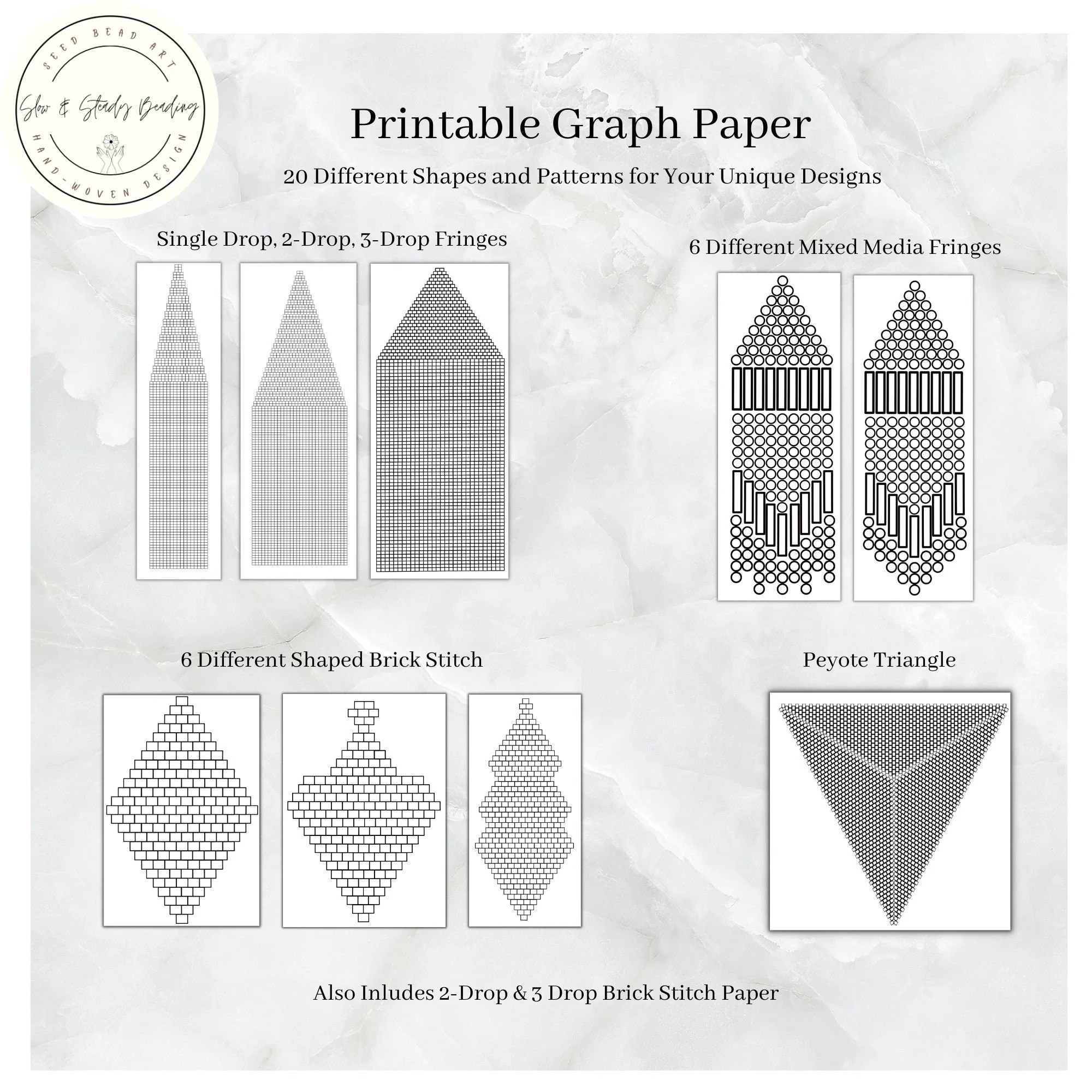 Beading Graph Paper Draw Your Designs Brick Stitch Paper Peyote Graph Two Drop Brick Stitch Graph Paper Beaded Earring Graph Paper Etsy