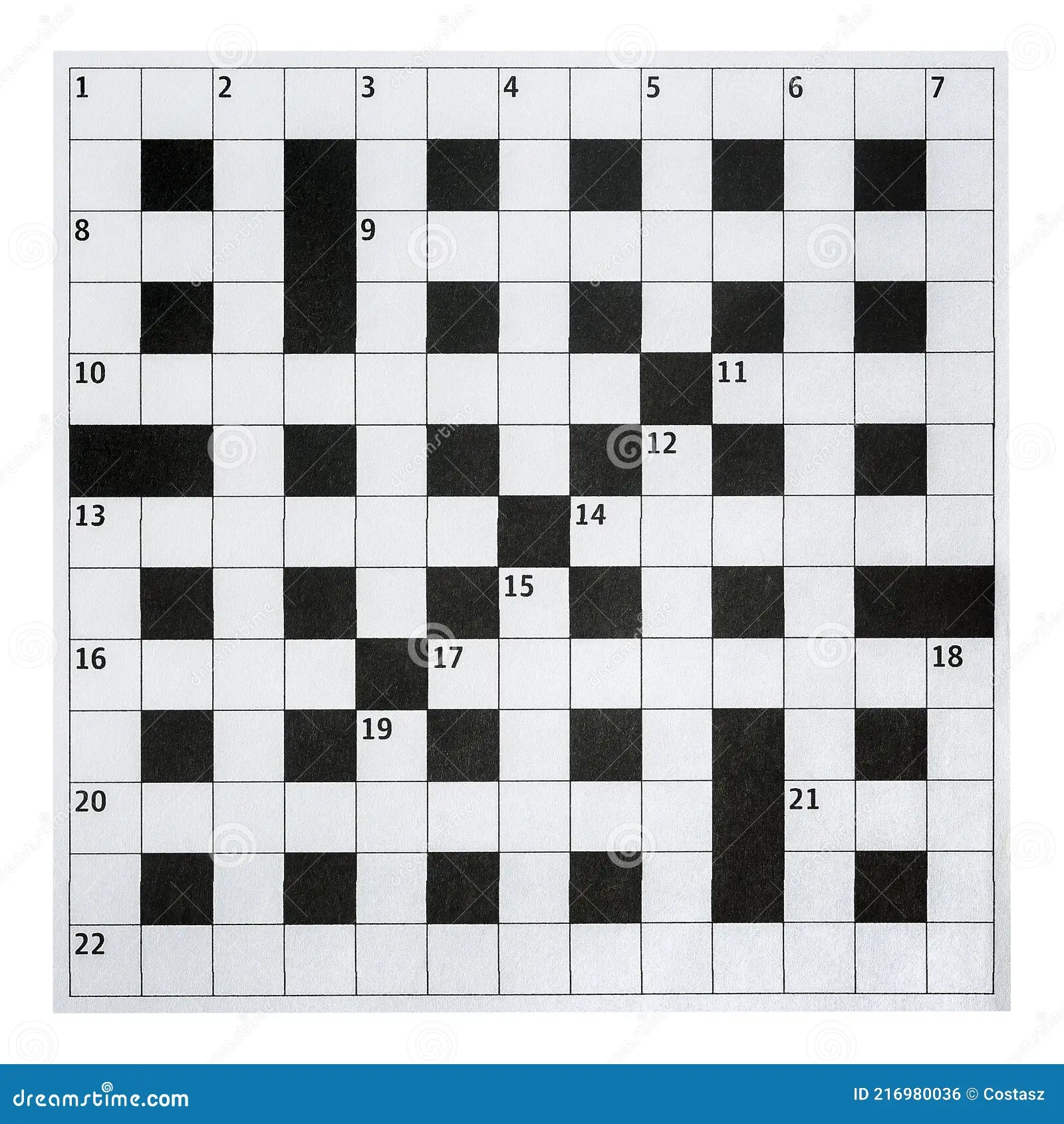 Printable Crossword Puzzle Paper