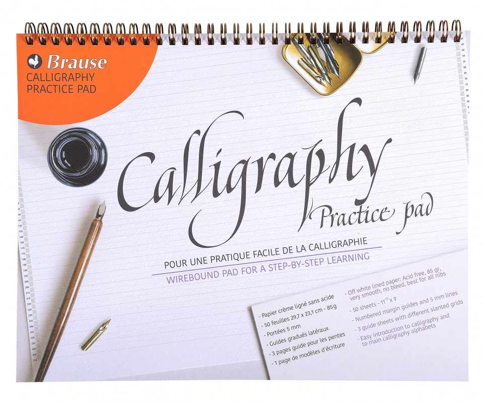 Brause Calligraphy Spiral Pad 50 Sheets Ruled Cream A4 96450B