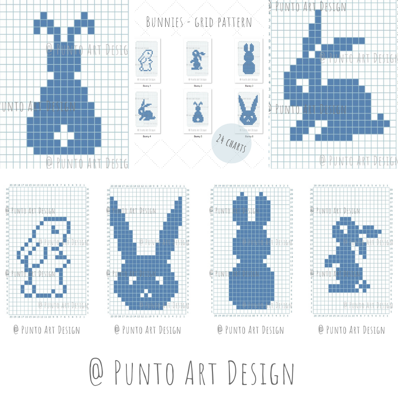Bunny Design Chart Free Grid Pattern Punto Art Design