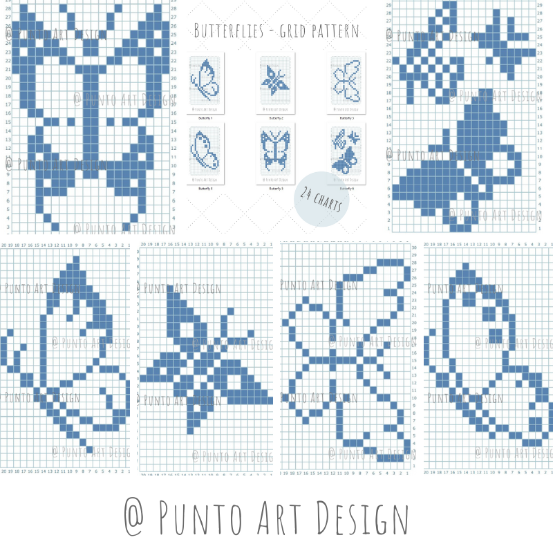 Butterfly Design Chart Free Grid Pattern Punto Art Design