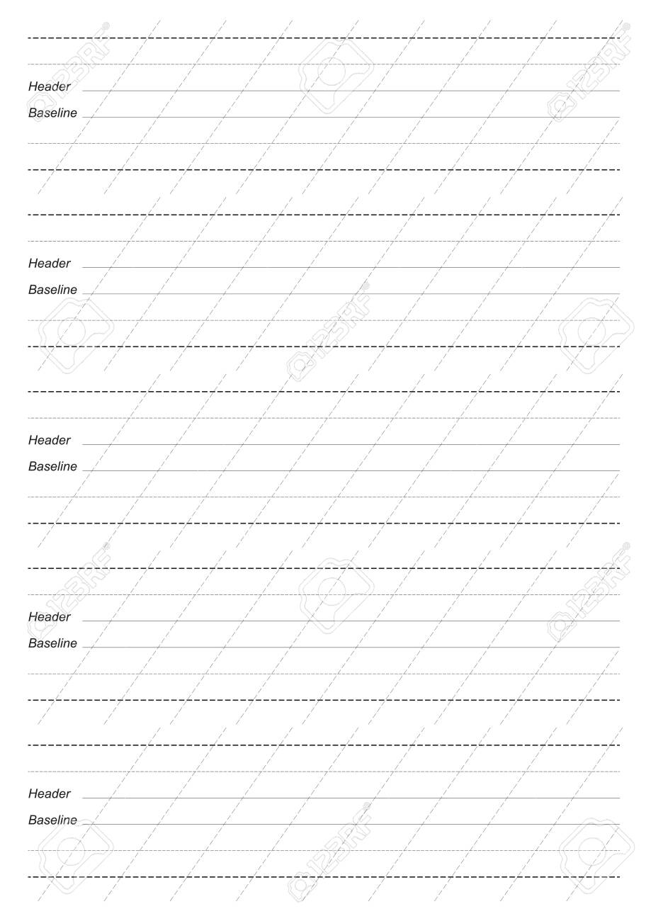 Calligraphy Drill Calligraphy Paper Printable Calligraphy Guide Paper Royalty Free SVG Cliparts Vectors And Stock Illustration Image 139996258 