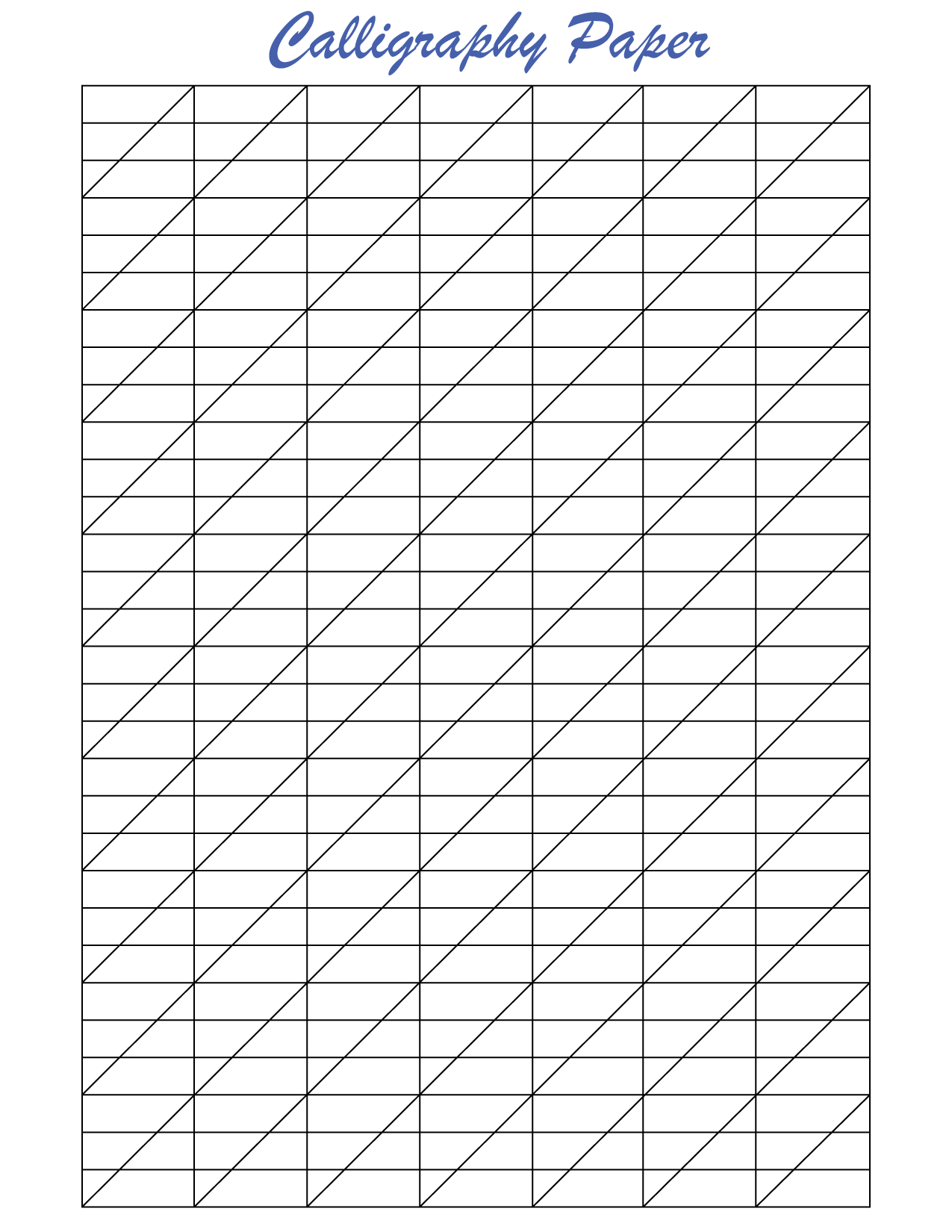 Free Printable Calligraphy Lined Paper