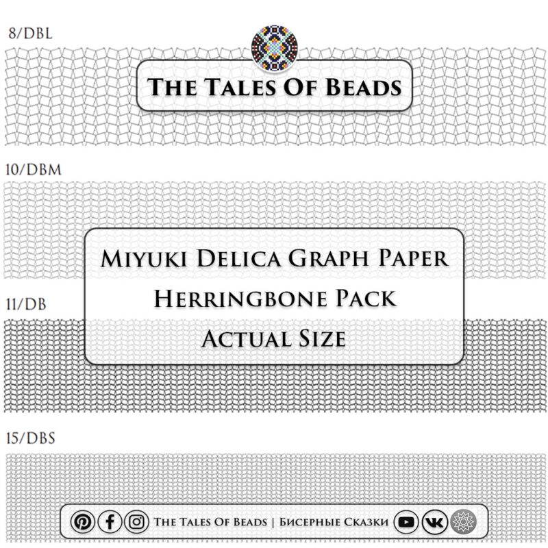 Circular Brick Stitch Graph Paper Miyuki Delica 8 0 Actual Size Beading Graphs