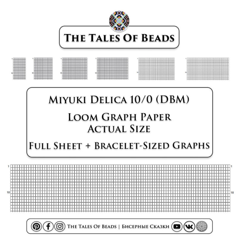 Circular Brick Stitch Graph Paper Miyuki Delica 8 0 Actual Size Beading Graphs