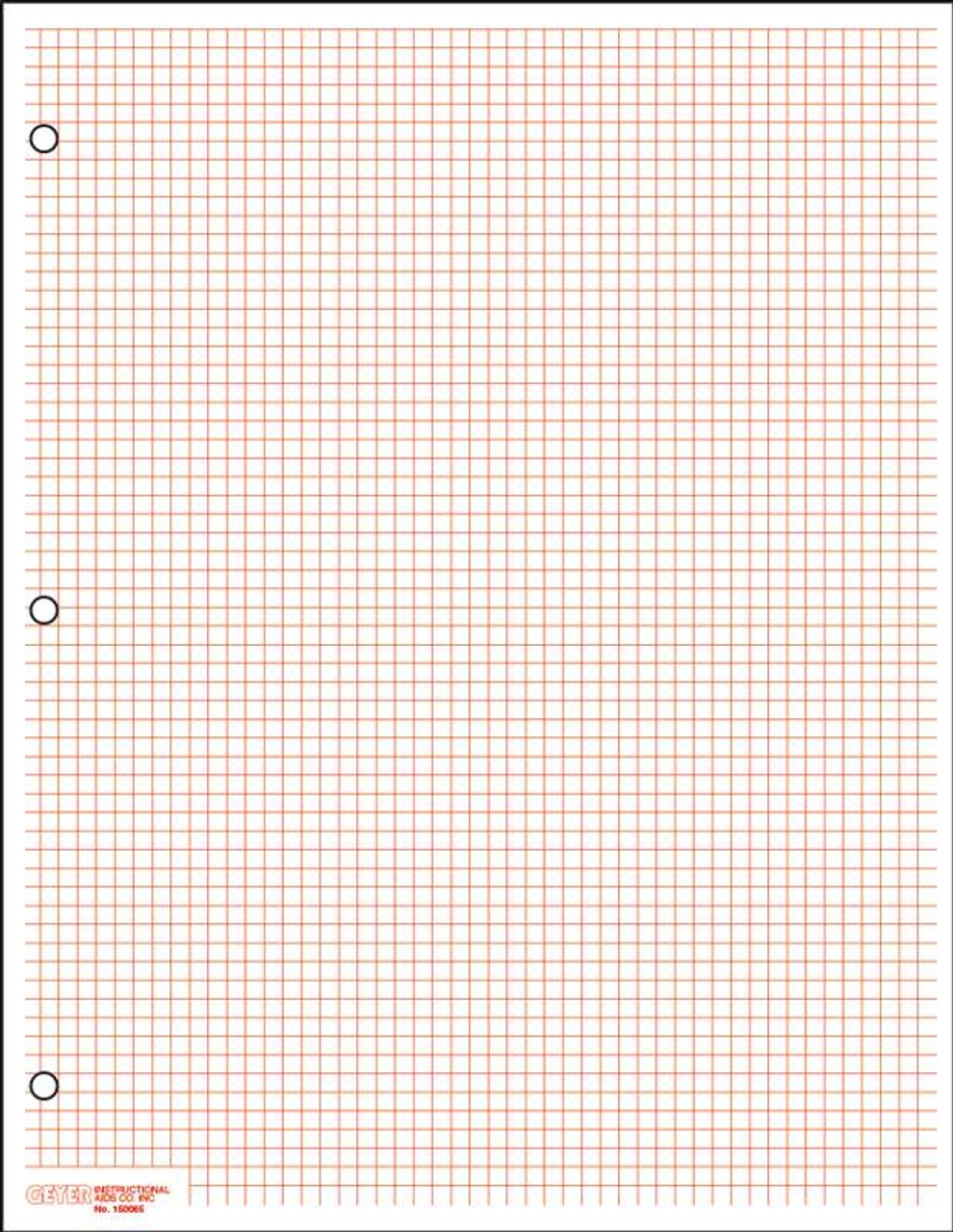Classic Graph Paper 1 6 SQ Red 500 Sheet Ream Geyer Instructional Products