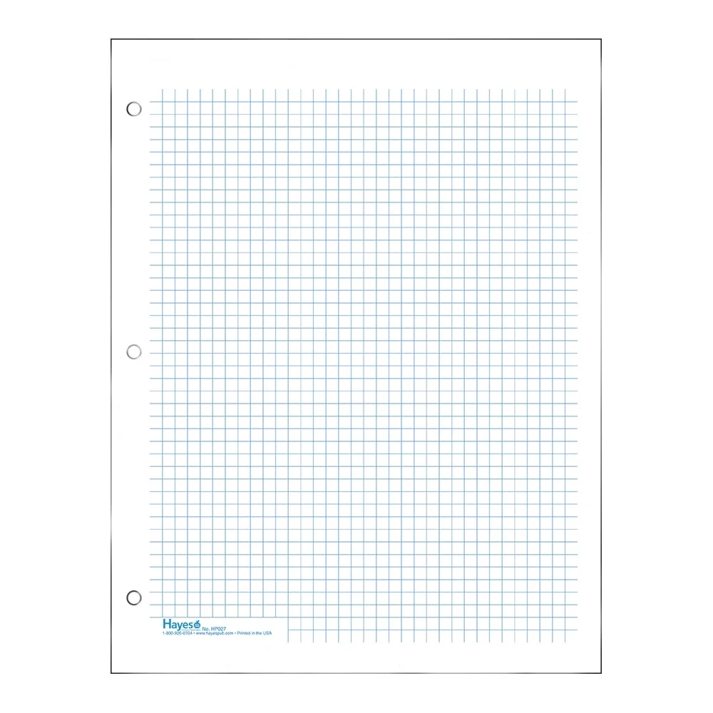 Classic Graph Paper Full Page Grid With 1 4 Squares Blue Lined Double Sided 500 Sheet Ream Three Hole Punched Walmart