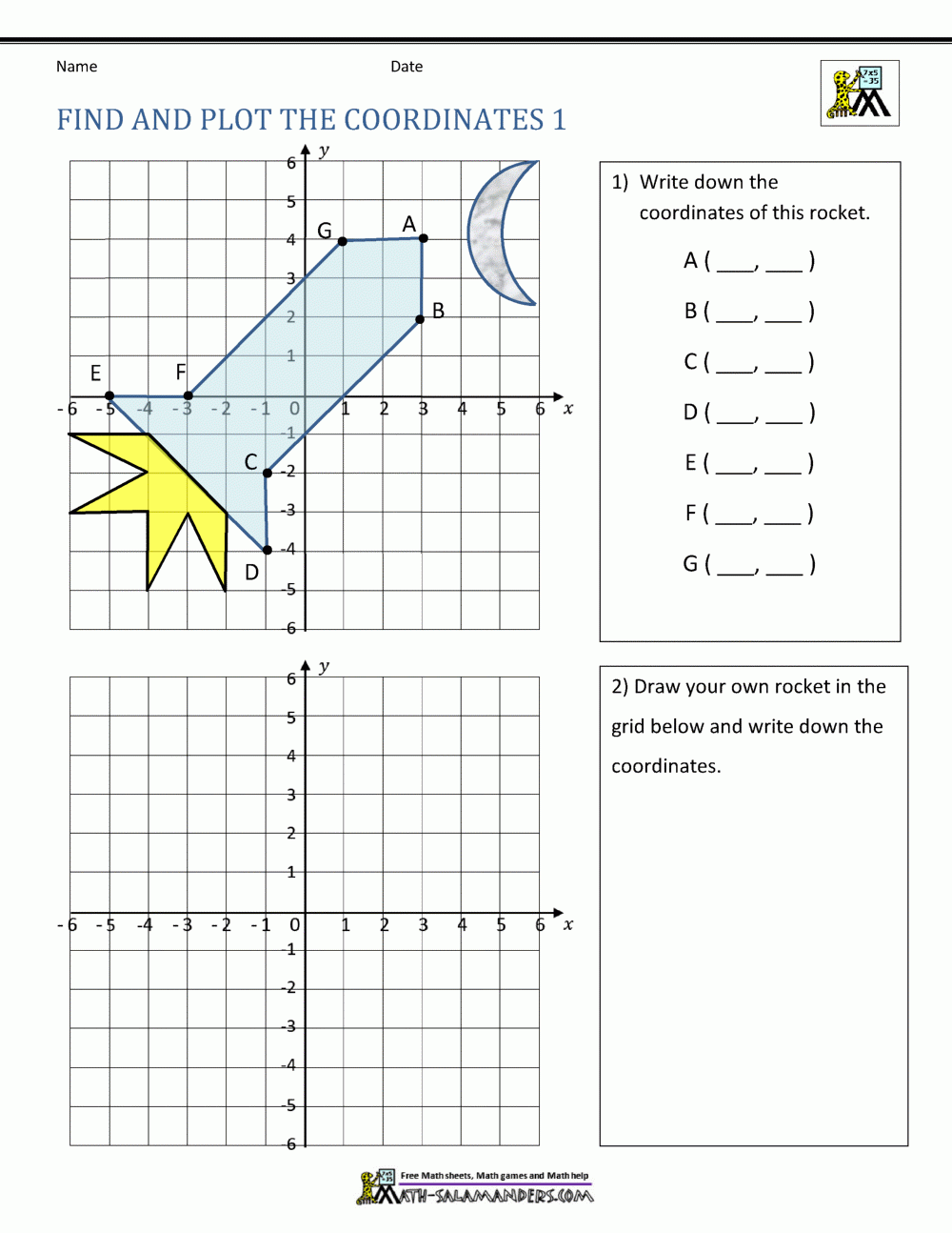 Graph Paper Coordinate Plane Worksheets