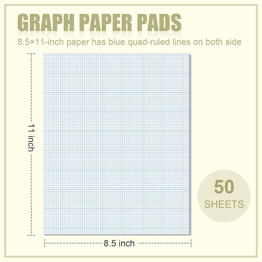Ctosree 6 Pcs Graph Paper 8 1 2 X 11 Grid Paper Blueprint Paper 10 X 10 10 Squares Per Inch 50 Sheets Per Pad Amazon in Office Products