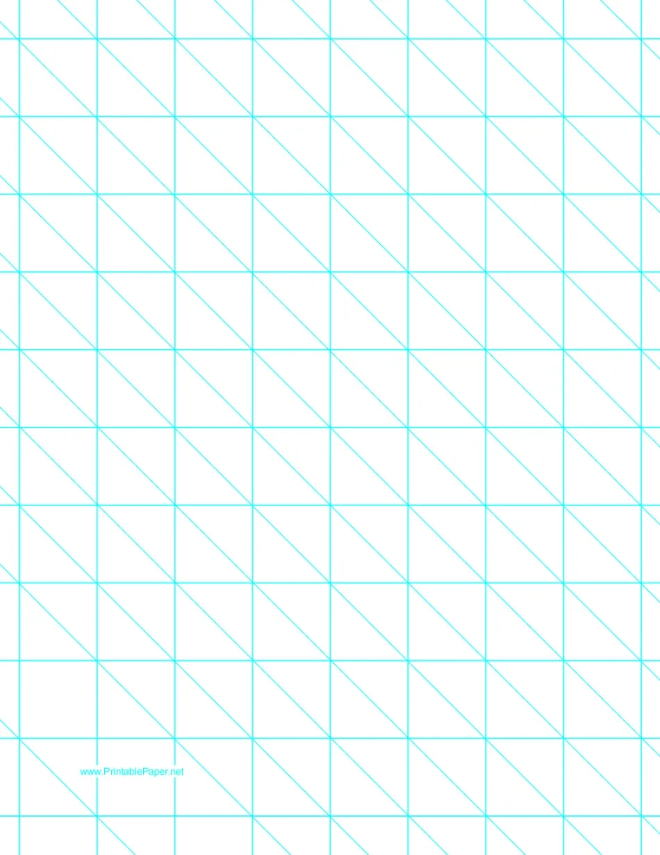 Cyan Diagonals Right With 1 Inch Grid Paper Template Download Printable PDF Templateroller