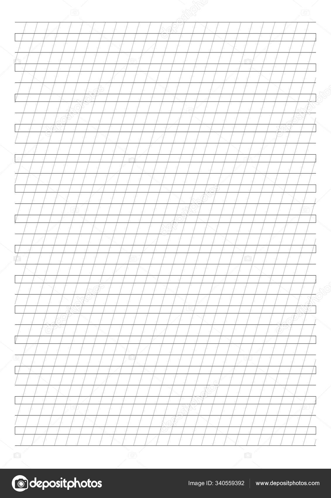 Degree Guide Sheets Calligraphy Paper Printable Calligraphy Guide Paper Stock Vector By attaphongw 340559392