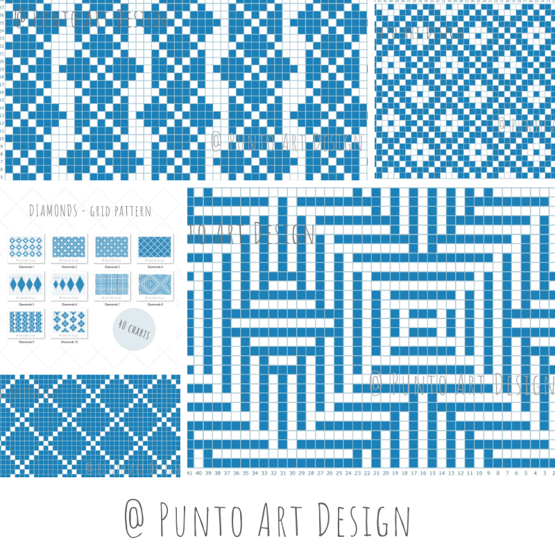 Diamonds Design Chart Free Grid Pattern Punto Art Design