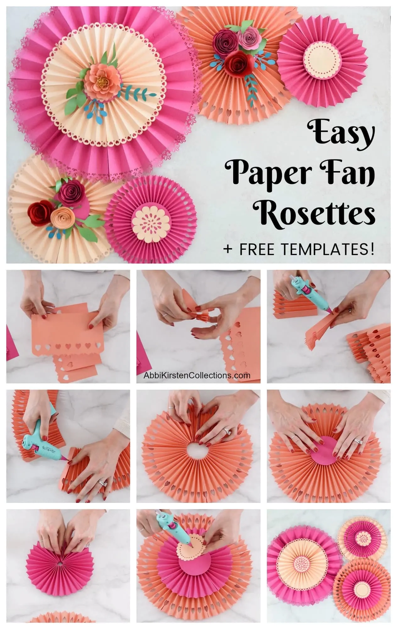 DIY Paper Rosette Fans Using Cricut Abbi Kirsten Collections