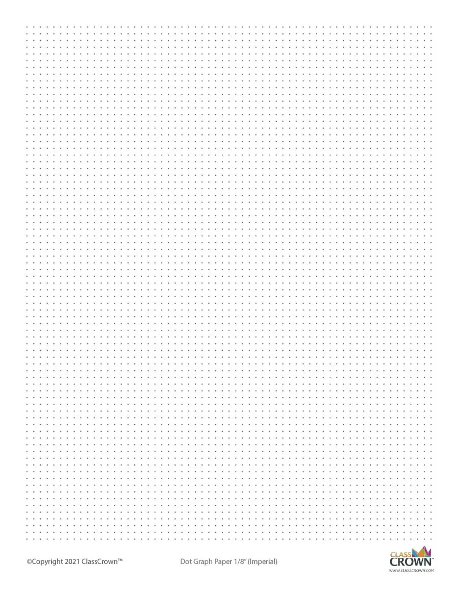 Dot Graph Paper Eighth Inch Specialty Paper ClassCrown