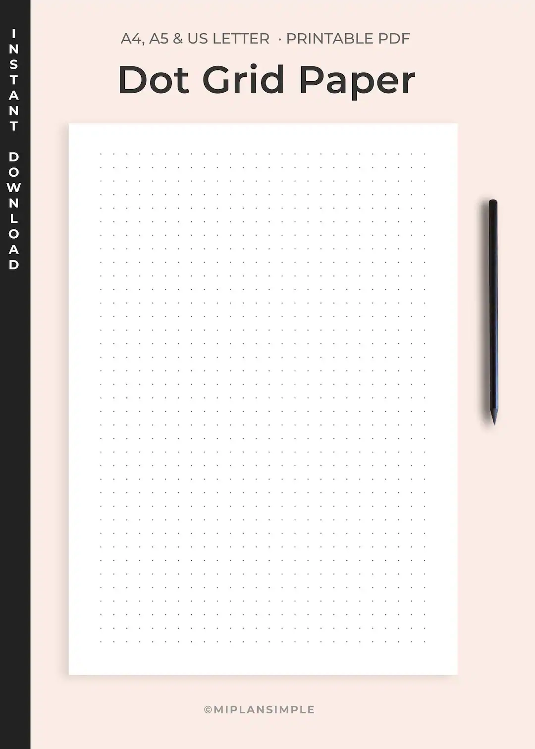 Dot Grid Paper Printable Dot Grid Paper For Bullet Journal Dotted Paper Dotted Page Printable PDF A4 A5 Letter Etsy