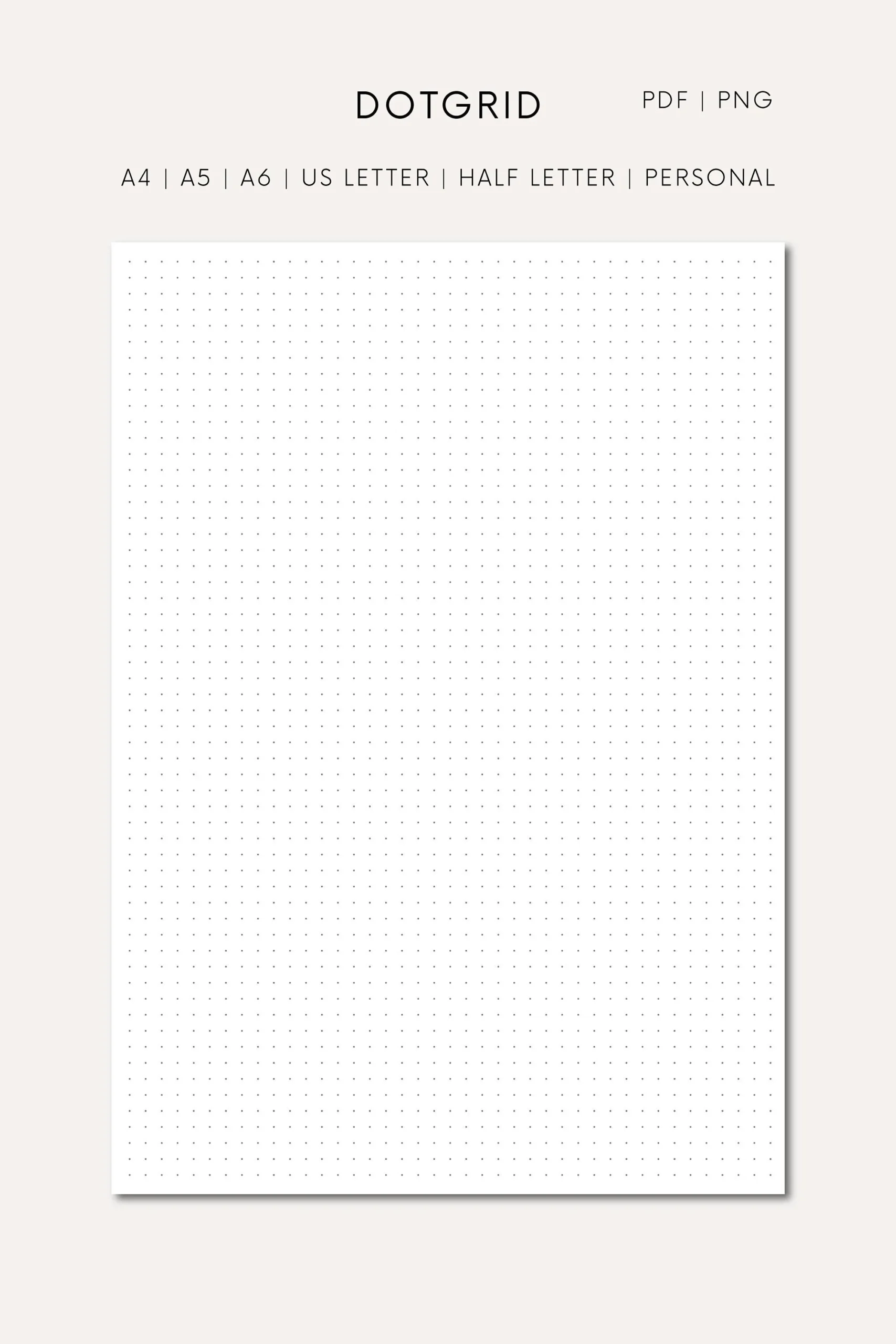 Dot Grid Printable A4 Dotted Grid Paper Download Dotgrid Paper A5 Digital Dot Grid Printable PDF Journal Pages Printable Dot Grid Planner Etsy