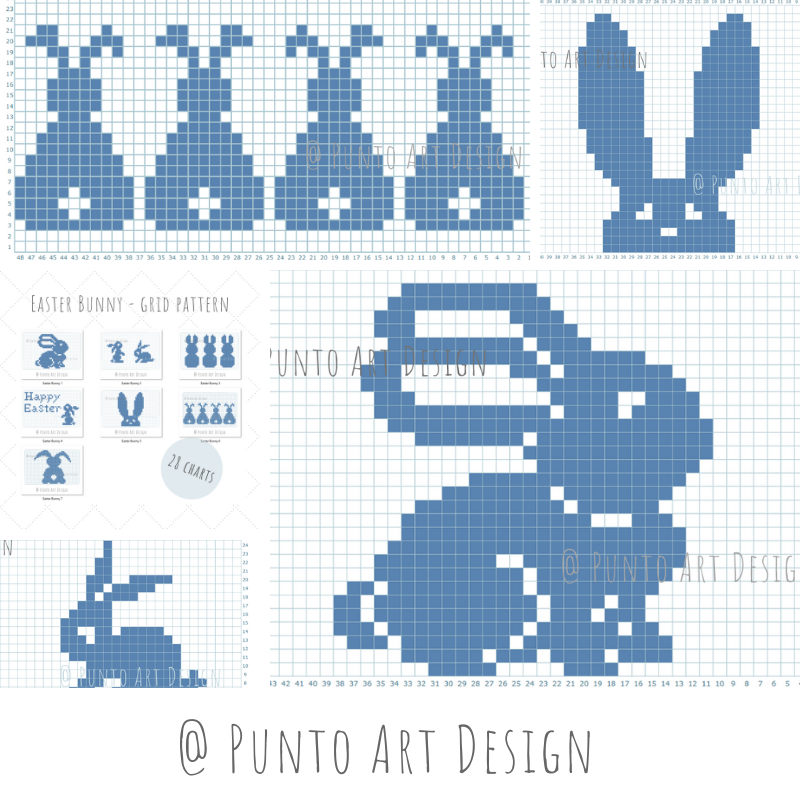 Easter Bunny Design Chart Free Grid Pattern Punto Art Design