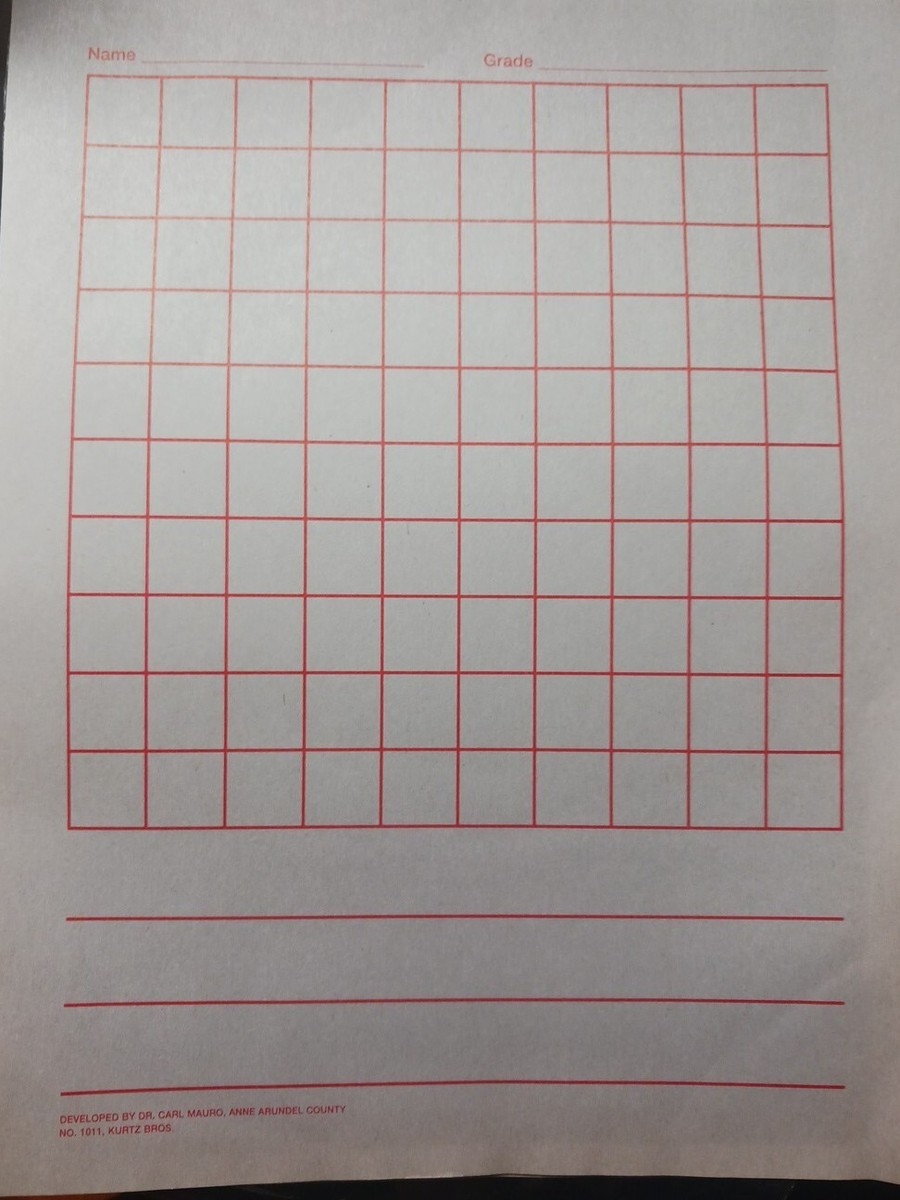 Elementary Graph Paper Primary Grade 1980Homeschool Math Numbers Arithmetic 50pc EBay