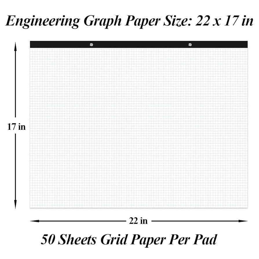 Extra Large Grid Paper Large Engineering Graph Paper Pad 11x17 Blue Grid 60 Sheets Large Graph Paper 24 X 36 1 4 Grid Pad