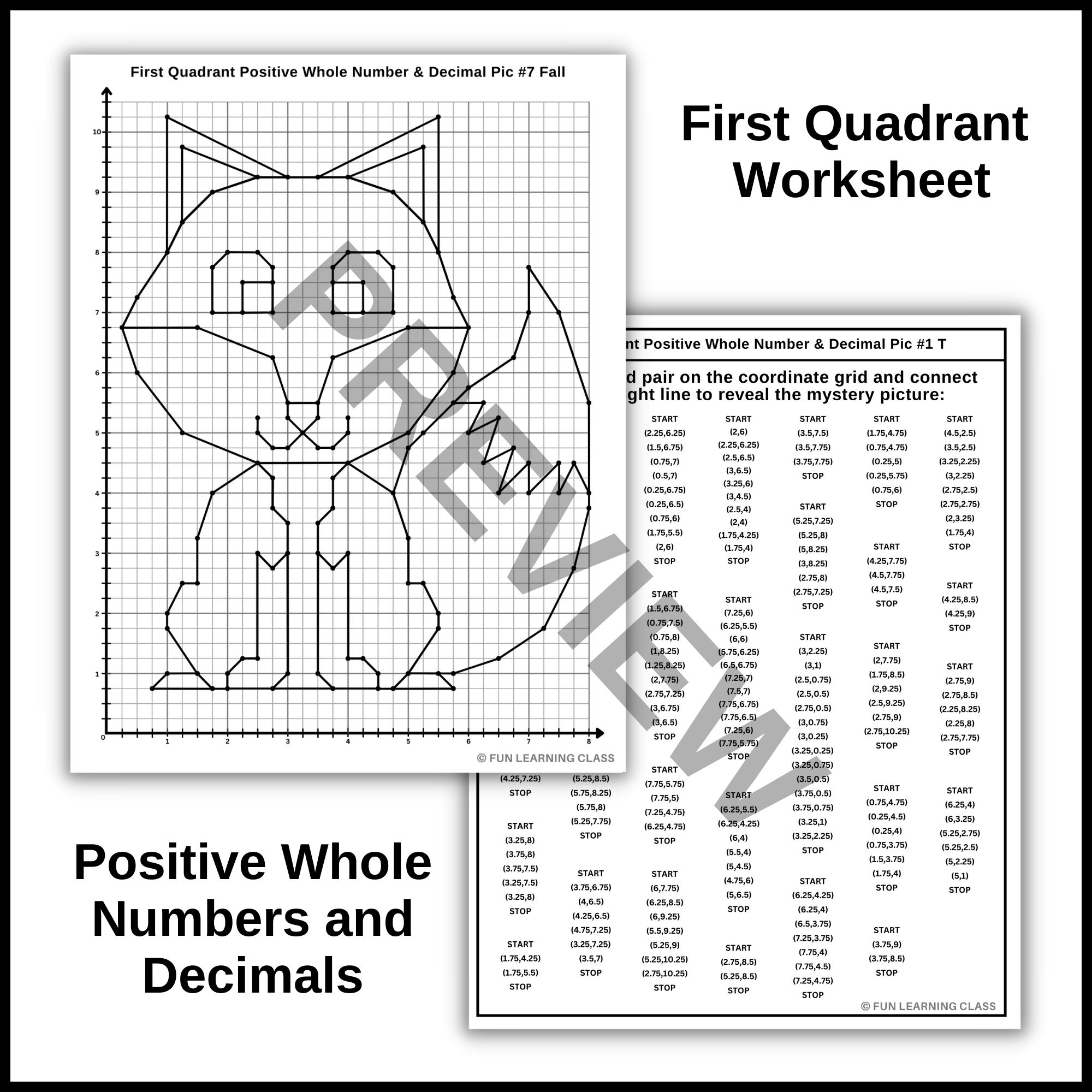Fall Autumn Fox Coordinate Graphing Plotting Ordered Pairs Mystery Picture Made By Teachers