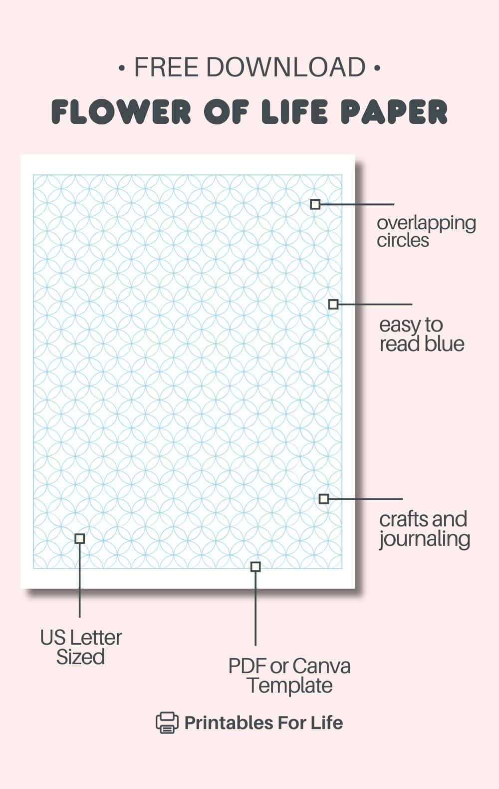Free Overlapping Circle Grid Paper Flower Of Life 