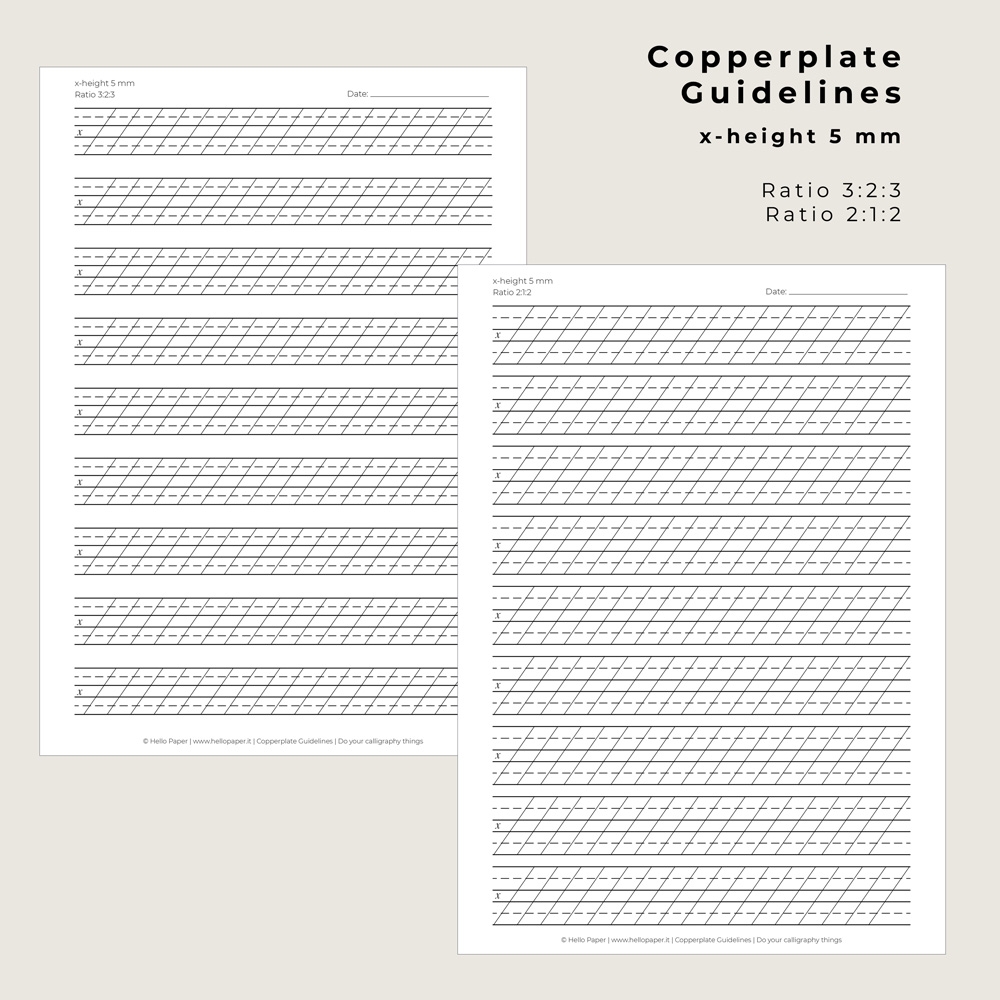 Free Printable Copperplate Guidelines 5 Mm Hello Paper Calligraphy Supplies In Italy