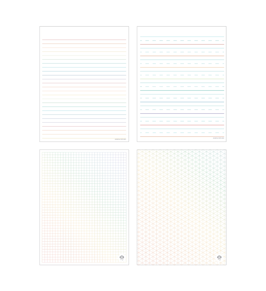 Free Printable Rainbow Notebook Paper Graph Paper Play With CMYK Free Printables